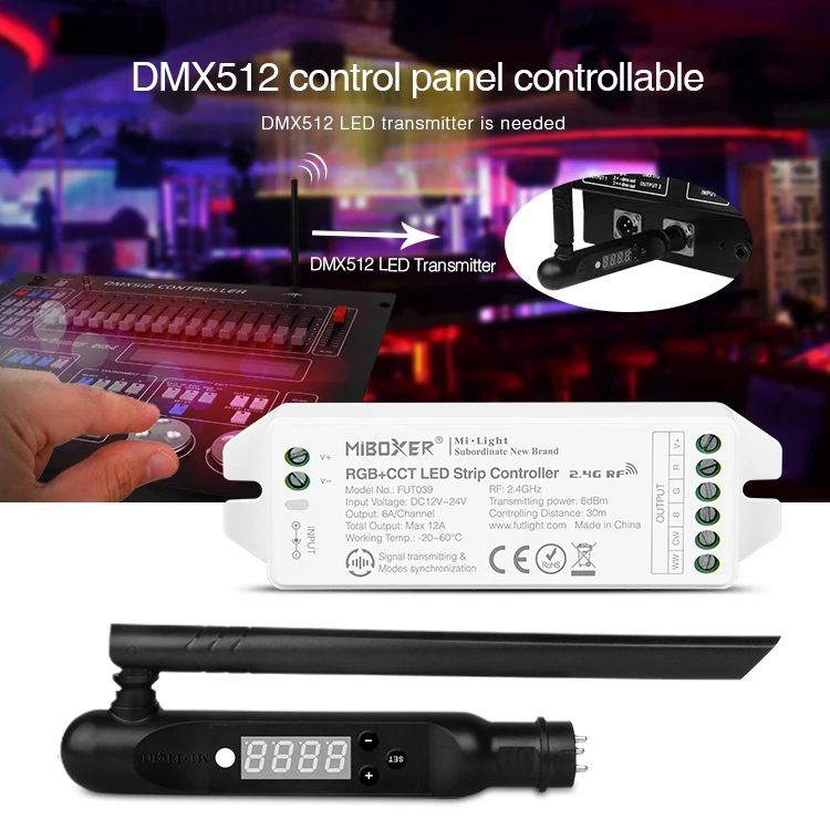 Miboxer беспроводной контроллер группового разделения DMX до rf2.4 g 16 групп управляемый