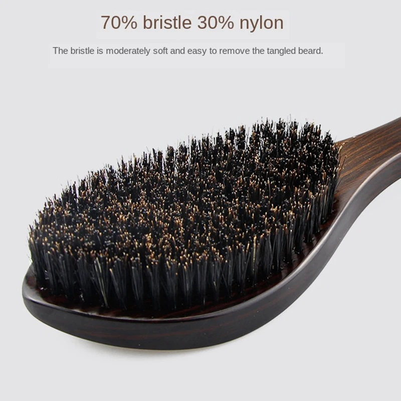 

Bristle Wave Hair Beard Brush Hair Comb Wooden Handle Large Curved Comb Men Bristle Combs Hair Styling Tools