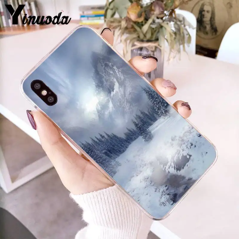 

Yinuoda Forest Ocean Snow Mountain landscape Phone Case fundas for iPhone 12 8 7 6 X XS MAX 6S Plus XR 11 12 11pro max 5 5S SE
