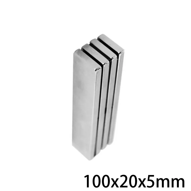 1 ~ 10 шт. 100x20x5 редкоземельные магниты 100 мм x 20 ленточный блок прямоугольные