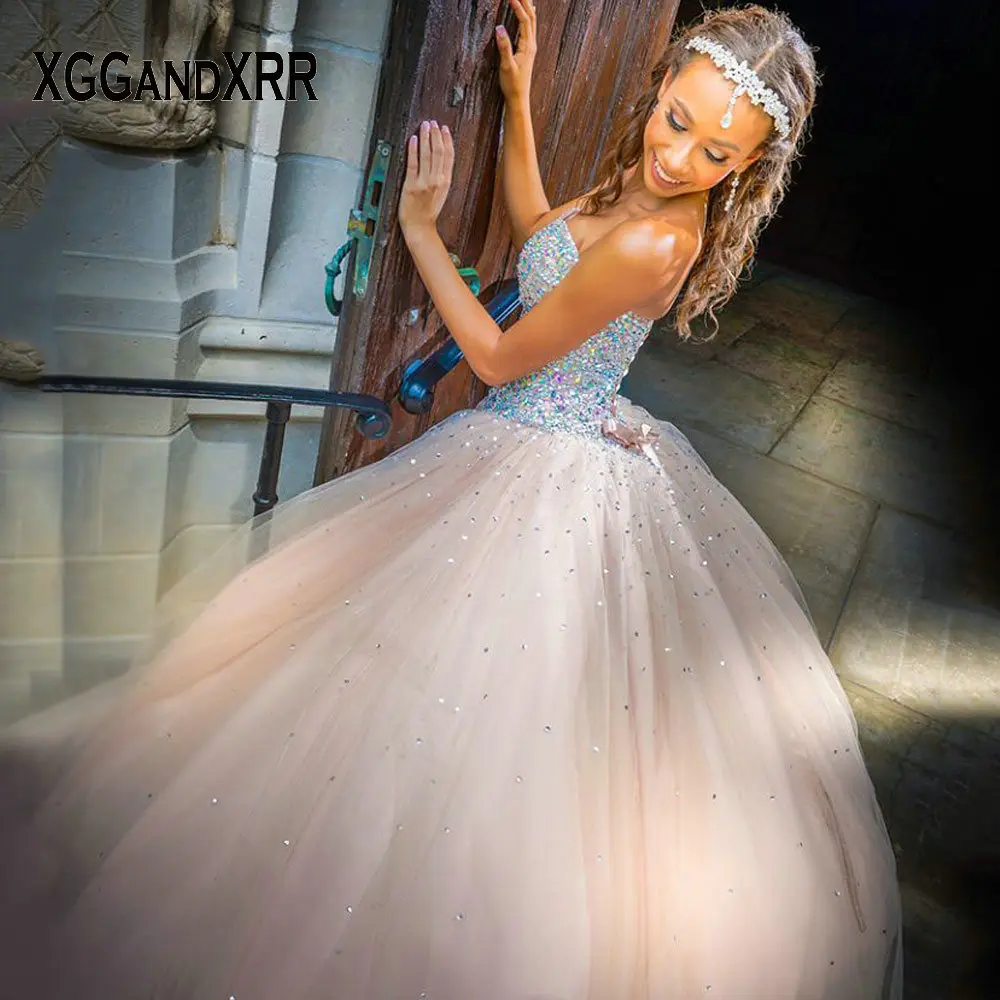 

Luxury Beading Quinceanera Dress 2020 Sweetheart Backless Puffy tulle Skirt Ball Gown Prom Dress Sweet 15 16 Birthday Party Gown