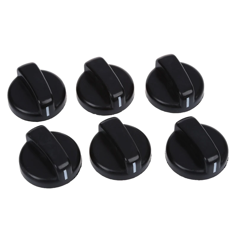 

6 PCS Kitchen Black Plastic Gas Stove Cooker Control Knobs