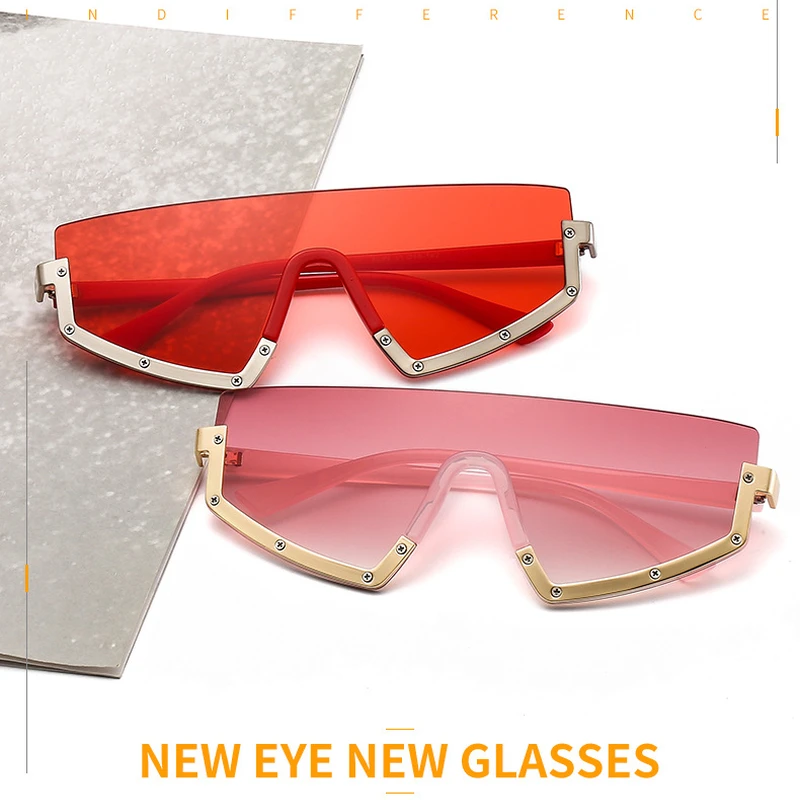 Новые модные негабаритные солнцезащитные очки для женщин 2020 полурамки