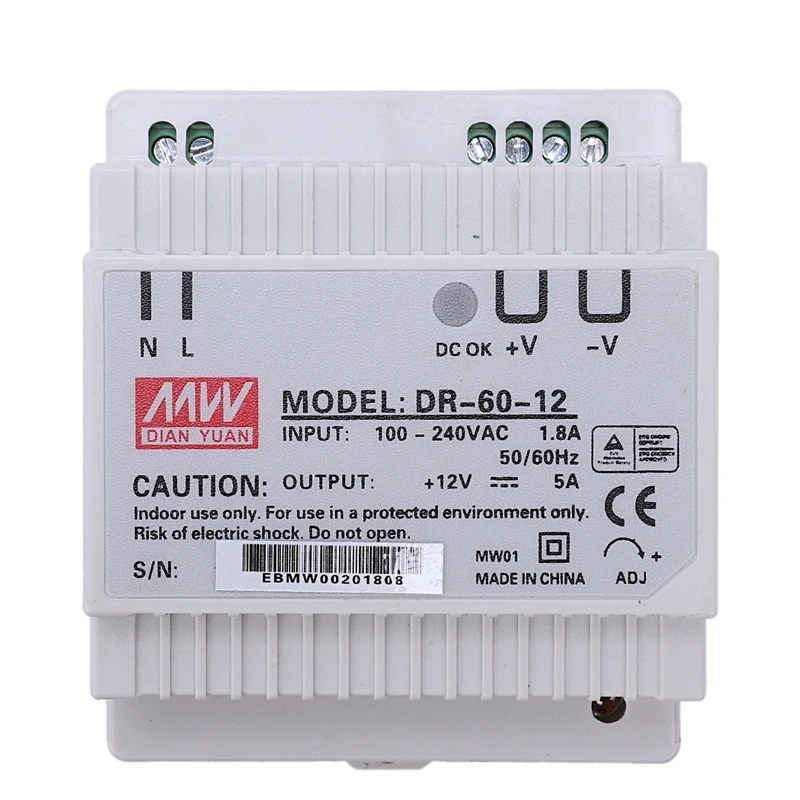 Din rail источник питания 60 Вт 12 В ac dc преобразователь dr-60-12 хорошее качество |