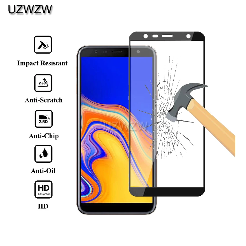2 шт Для samsung J4 Plus полное покрытие из закаленного стекла для samsung Galaxy J4 Plus J4+ Защитное стекло для экрана