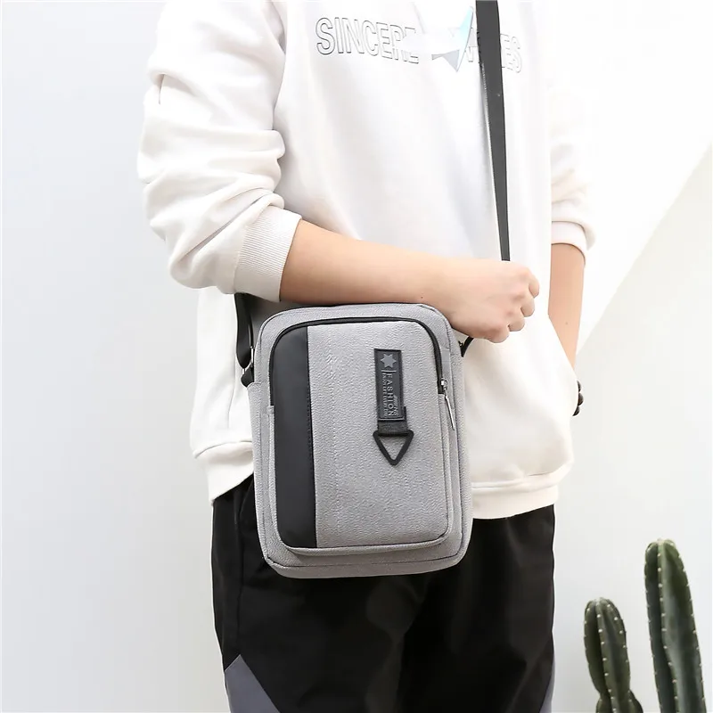 Men Oxford Crossbody Bags Travel Casual Good Qualtiy Outdoor Handbag Travel School Retro Tote Zipper Messenger Bag Shoulder Bag