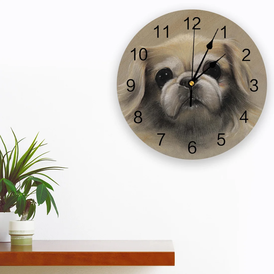 Hand Drawn Puppy Head PVC Wall Clock Living Room Bedroom Digital Home Decore Modern Design | Дом и сад