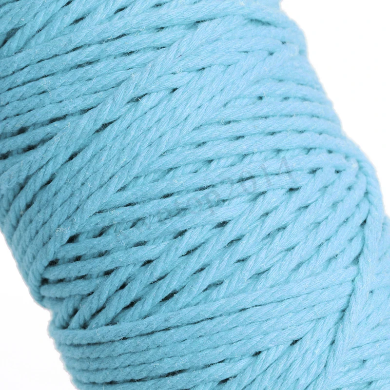 100 м 3 мм 100% хлопковая веревка нить хлопковый шнур ручной работы для вязания