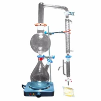 new 2000ml lab essential oil steam distillation apparatus glassware kits water distiller purifier whot stove graham condenser