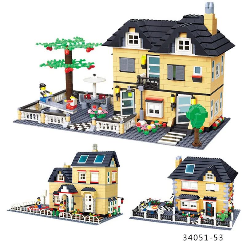 

Children Enlightenment House Villa Garden Suite Small Particles Hands-On Assembly Building Blocks Toy Gift For Kids