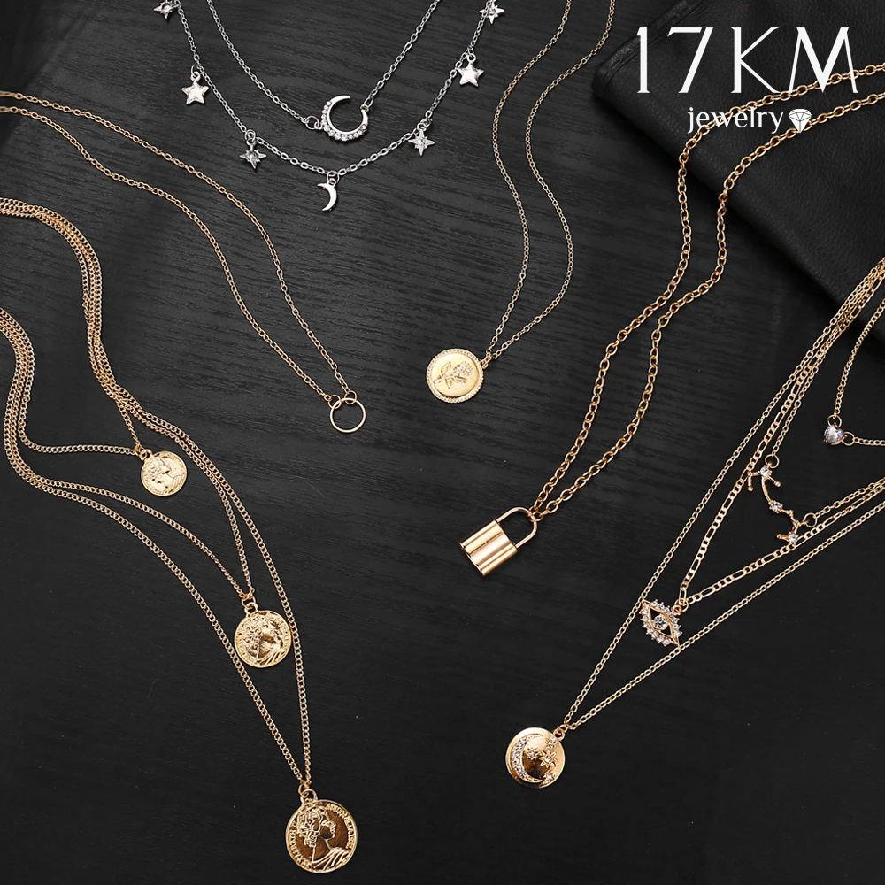 Ожерелье женское винтажное золотистое в стиле Бохо|Ожерелья с подвеской| |