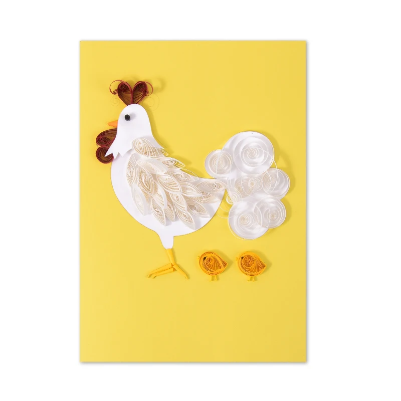 

DIY paper creativity Little cute chicken colored art home decoration A4 rolling paper decoupage quilling materials tools Kit