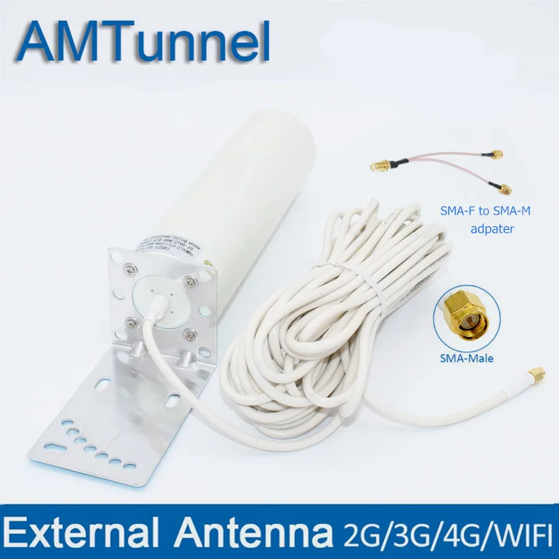 4G LTE антенна SMA WiFi 12dBi внешняя с 10M папа для Huawei ZTE роутер модем|Антенны связи| |