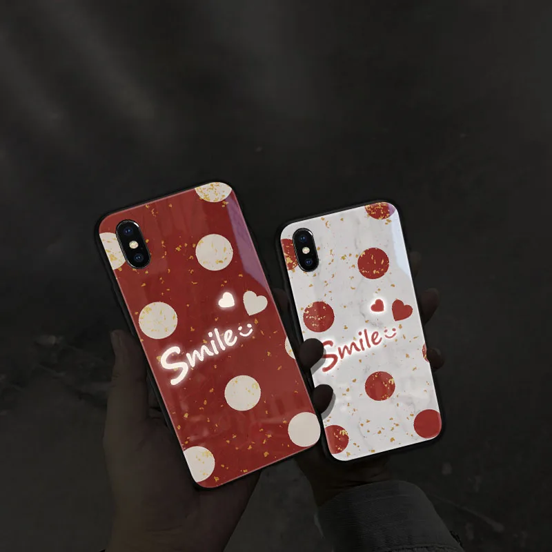 Умный светодиодный светящийся чехол для телефона iphone 11 Pro Max с милым рисунком