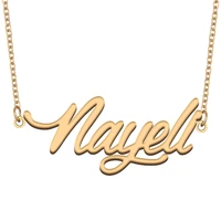 nayeli name necklace for women stainless steel jewelry 18k gold plated nameplate pendant femme mother girlfriend gift