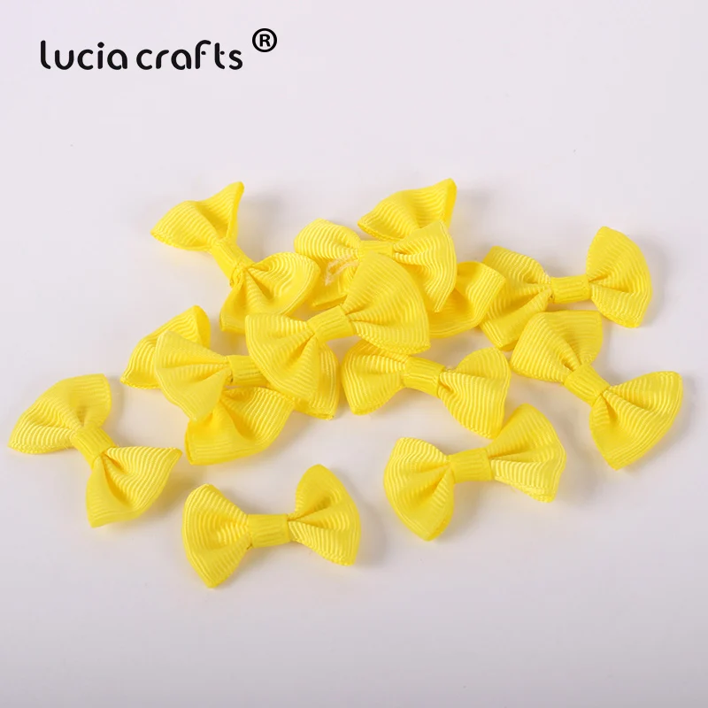 dark yellow 12pcs Lucia crafts, 3,5*2 см, разноцветные, Grossgrain, банты для девочек, бутик, мини-бант для волос, головной убор, сделай сам, одежда для рукоделия, 12 шт./24 шт., B0910 - Цвет: dark yellow 12pcs