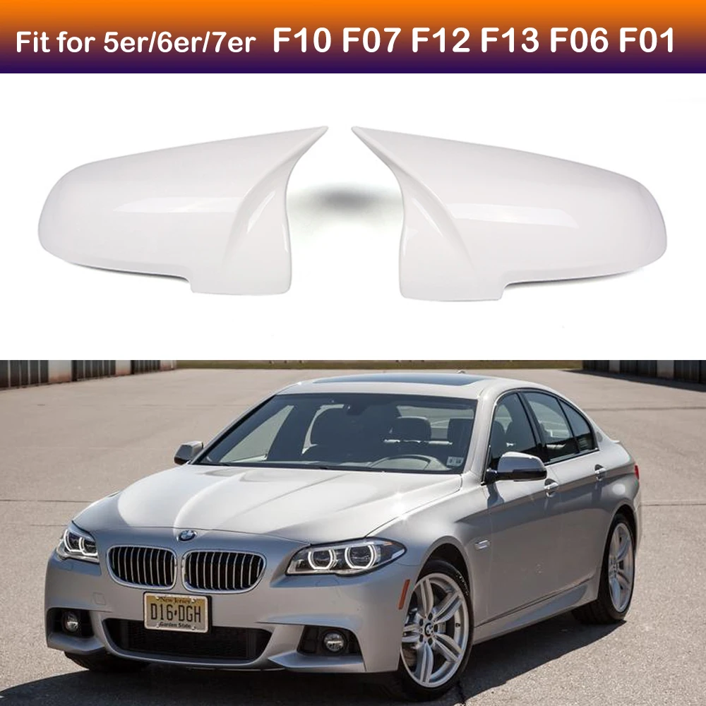 

ABS Door Side White Color Morrior Cap For BMW F10 F07 F12 F013 F06 F01 5 6 7 Series Replacement Rearview Mirror Cover Shell
