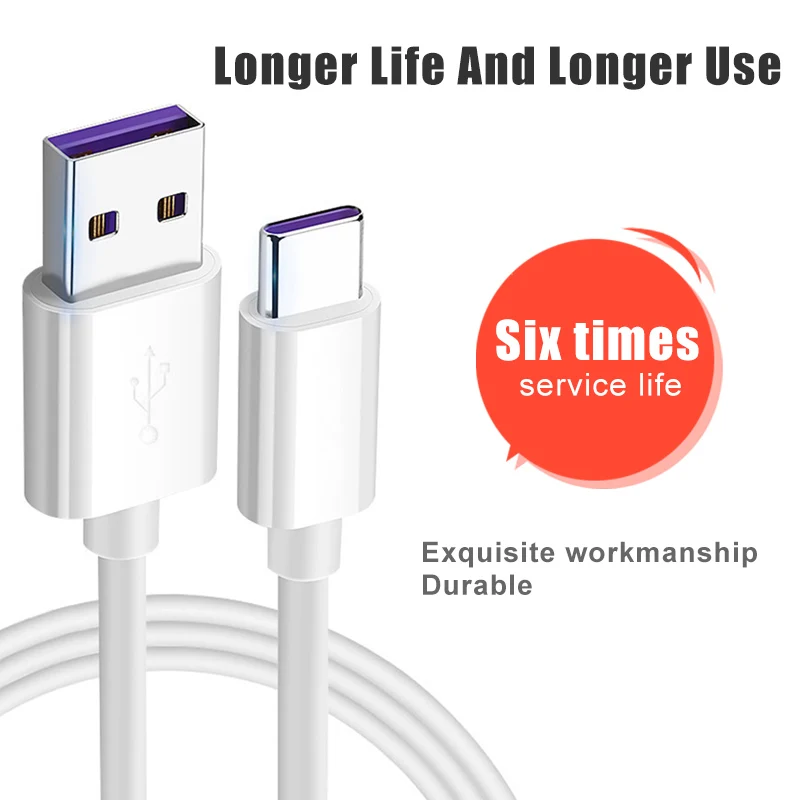 Зарядное устройство с usb type c на для быстрой зарядки Белый Дорожный кабель 5