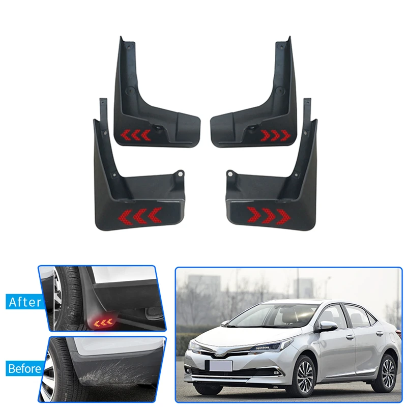 Red Брызговики для Toyota Corolla Брызговики автомобильные Светоотражающие Предупреждение ющие брызговики крыло брызговиков Вспышки Аксессуары - Color: Red