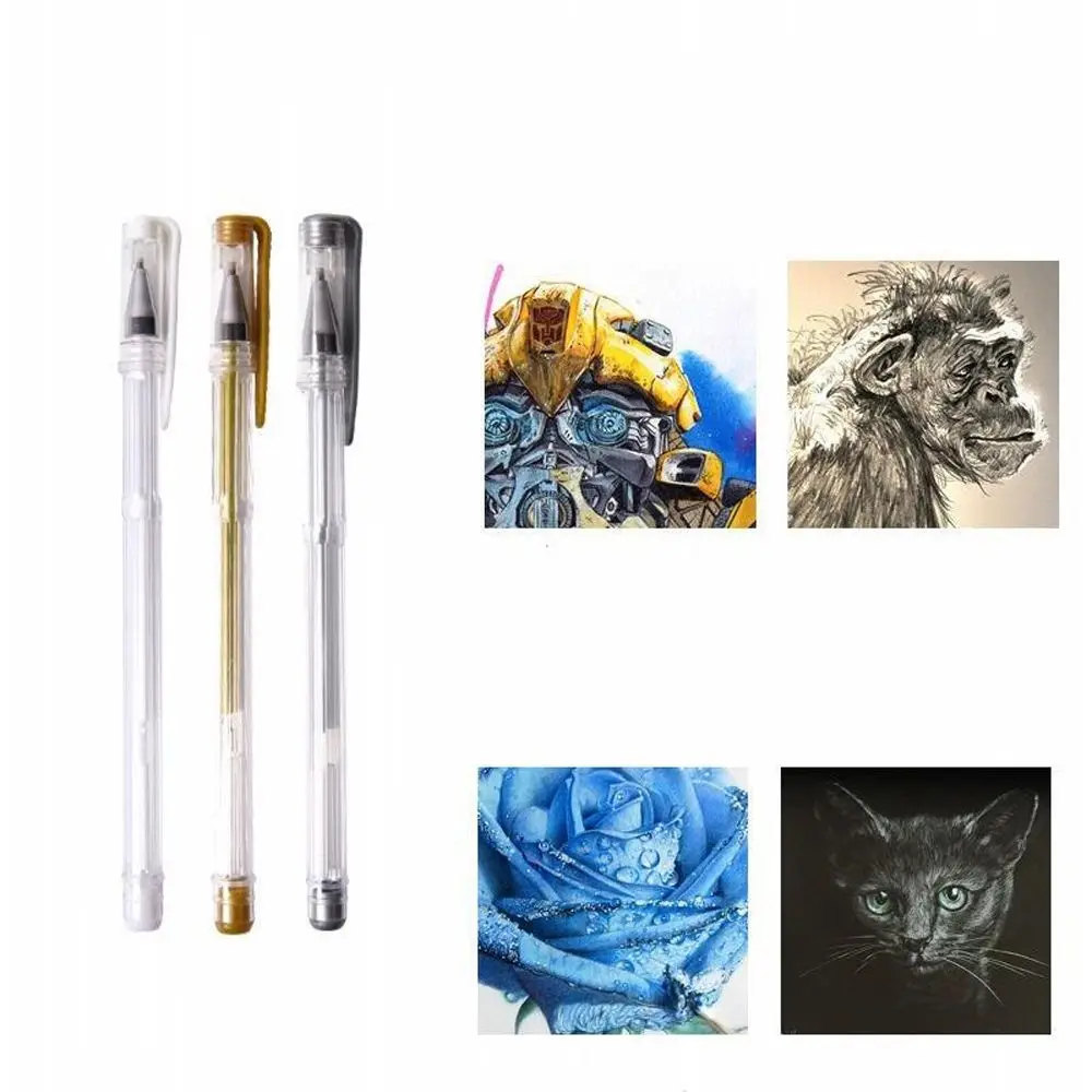 Гелевая ручка 3 шт. 0 7 мм белые золотые серебряные гелевые ручки для рисования