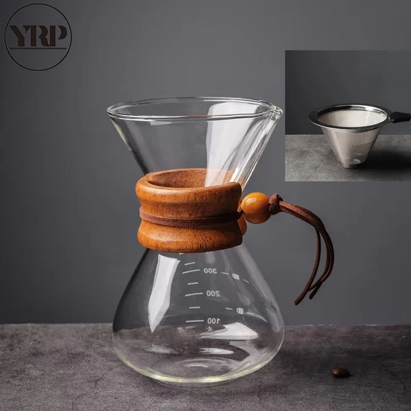 400ML cold brew coffee maker pot Barista Classic Glass kettle reusable espresso Percolator Pour Over Machine kitchen accessories tools - Цвет: 400ML