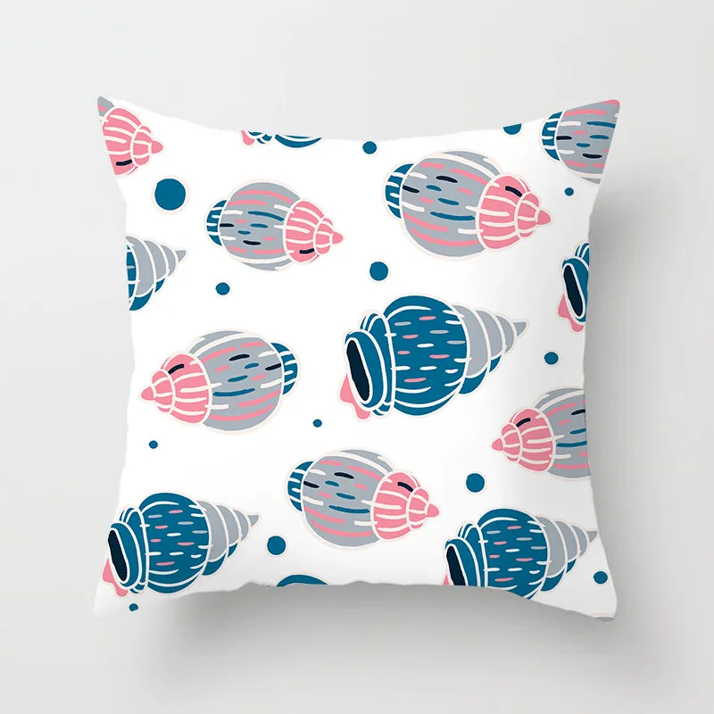Fuwatacchi Cartoon Ocean Pattern Cushion Cover Starfish Conch Pillow For Car Home Room Sofa Decorative Pillowcase 45cm*45cm | Дом и сад