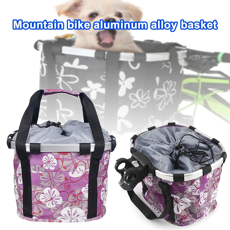 

Передняя велосипедная корзина, съемная велосипедная сумка, легкая установка, складная маленькая переноска для домашних животных, передняя ...