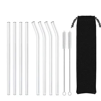 4pcs glass straws reusable drinking glass tube eco friendly with cleaning brush events party favors supply