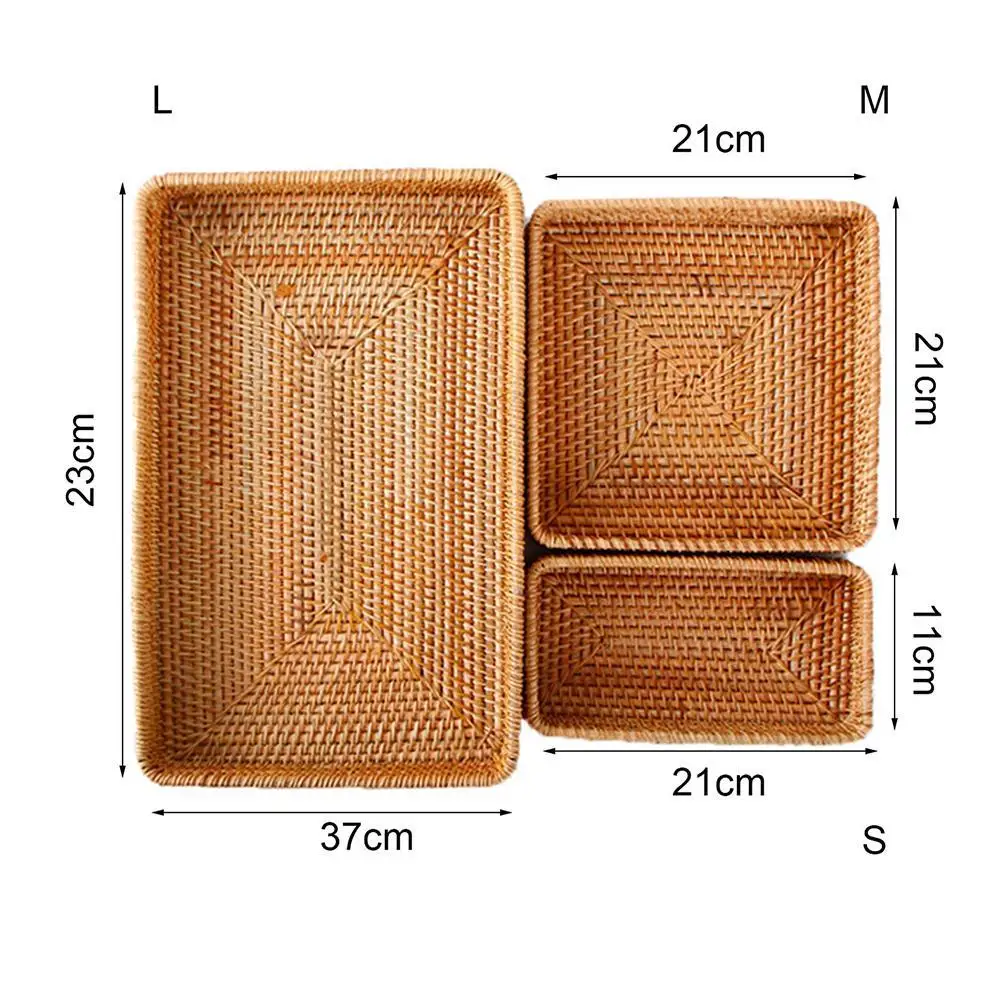 

Rattan Handwoven Food Storage Platters Cut Through Tray Food Storage Platters Plate Handles For Breakfast Drink