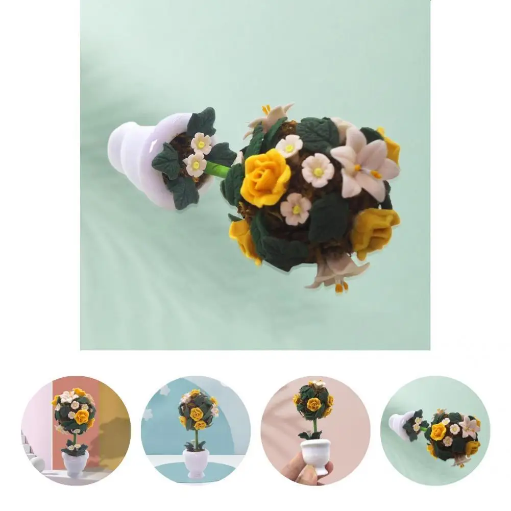 

Изысканная глина Гортензия цветок модель имитация горшечных растений мини кукольный дом Горшечное растение милое для крошечного украшени...