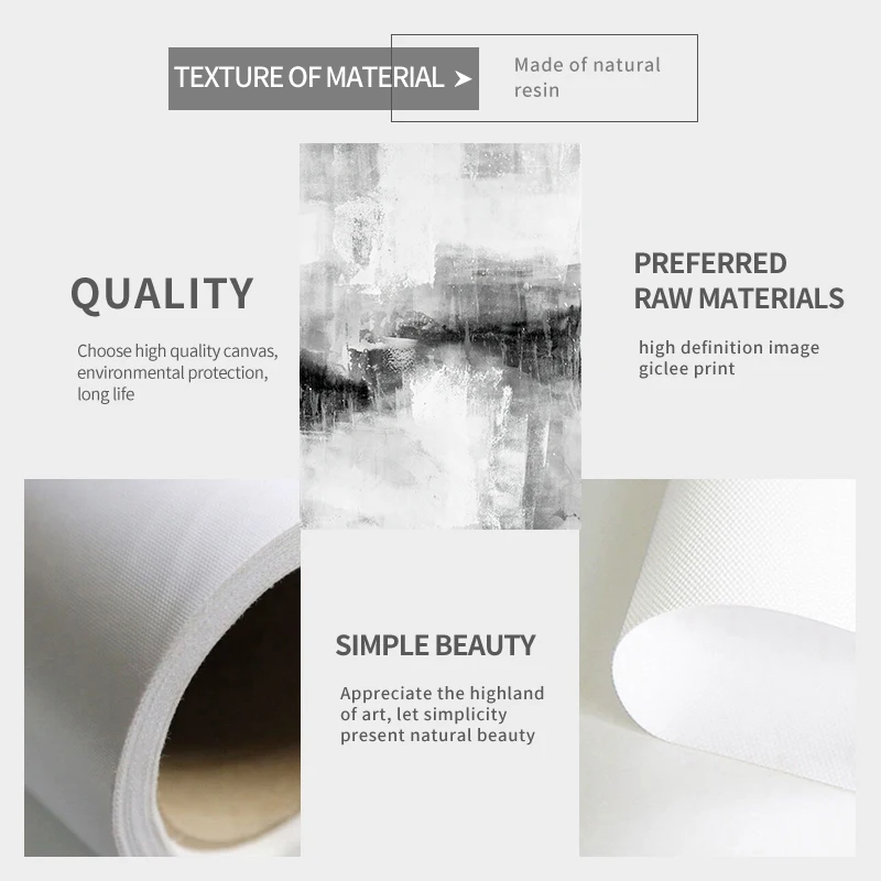 Абстрактная минималистская картина Картина на холсте черно-белая Настенная