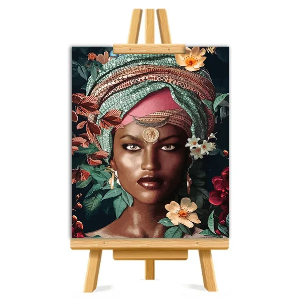 

African Beautiful Woman Picture DIY Painting By Numbers Colouring Zero Basis HandPainted Oil Painting Unique Gift Home Decor