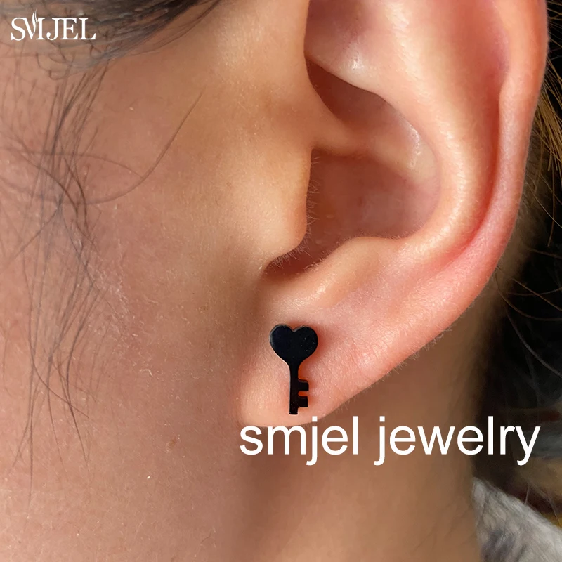 

Korean Multiple Small Daisy Earrings for Women Girls Fashion Apple Cherry Mushroom Earring Key Lock Ear Piercing Christmas Gift