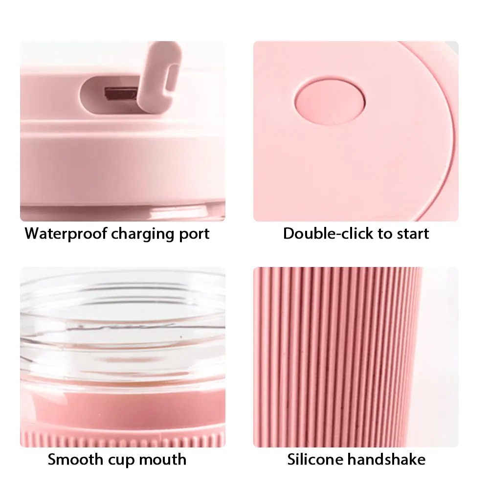 

Portable Four-leaf Electric Juicer Household Automatic Cleaning and Waterproof Protection 2000mAh Juicer with Safety Lock