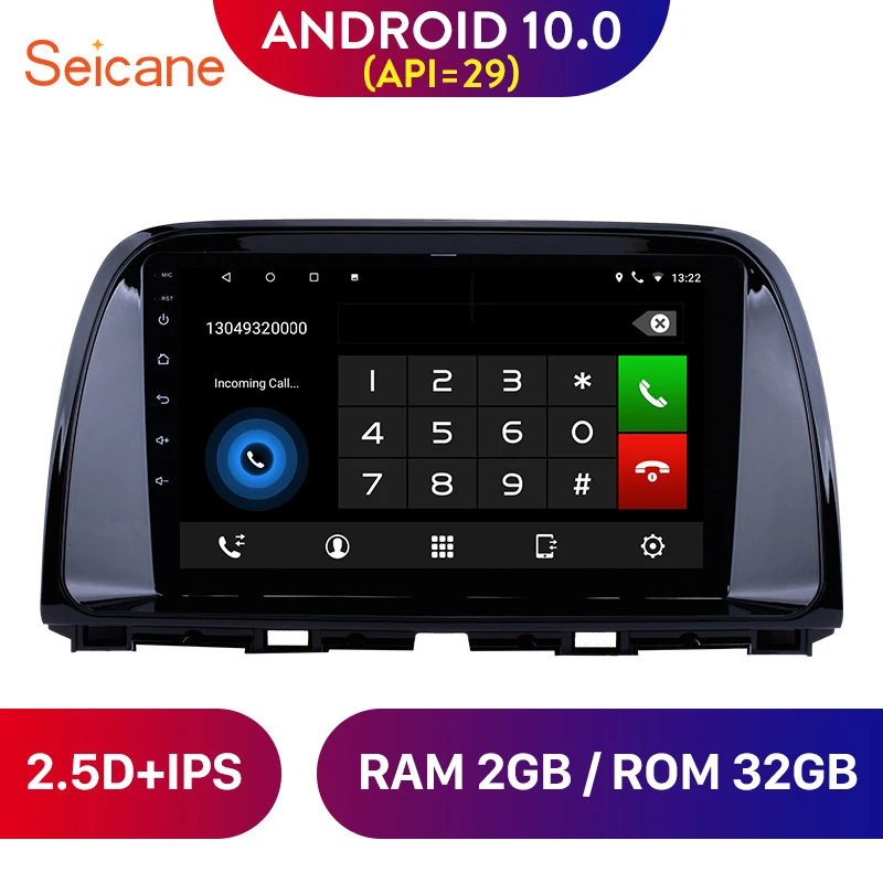 Автомобильный GPS навигатор Seicane стерео плеер с четырехъядерным процессором 9