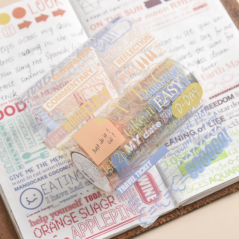 10 см x 3 м широкая английская газета пуля украшение для журнала PET прозрачная васи