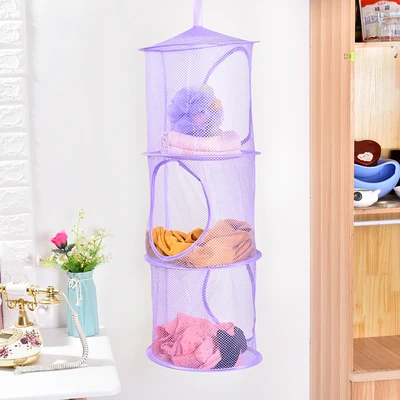 3 полки нейлоновая сетчатая ткань сетка для хранения подвесная корзина грязного