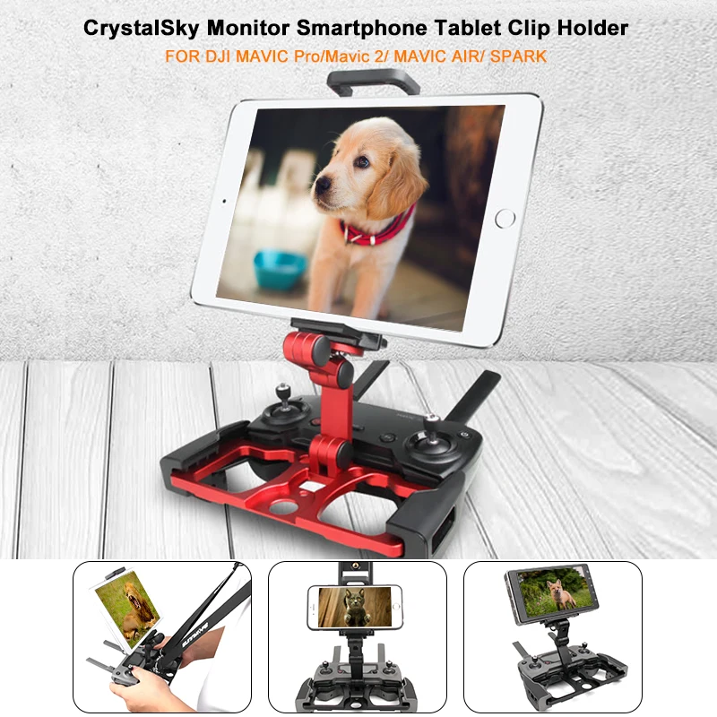 

Держатель пульта дистанционного управления для смартфона планшета CrystalSky, кронштейн для монитора, алюминиевый держатель для DJI MAVIC 2/AIR /MINI Spark/ Drone