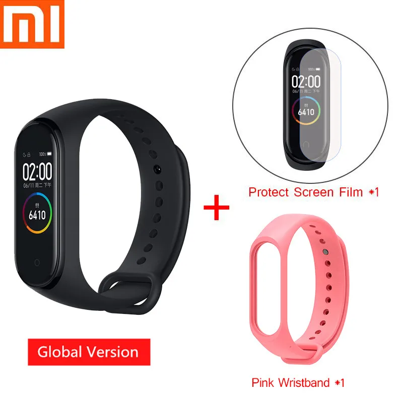 Mi Band 4 смарт-браслет Xiao mi спортивный фитнес-трекер Шагомер мониторинг сердечного ритма фитнес-браслет для xio mi Band 4 3 - Цвет: Global mi4 strap F