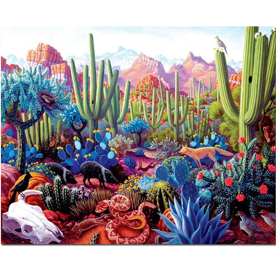 

Full Square round drill 5D DIY Diamond embroidery plant Cactus 3d Diamond Painting Cross Stitch Rhinestones Mosaic home decor