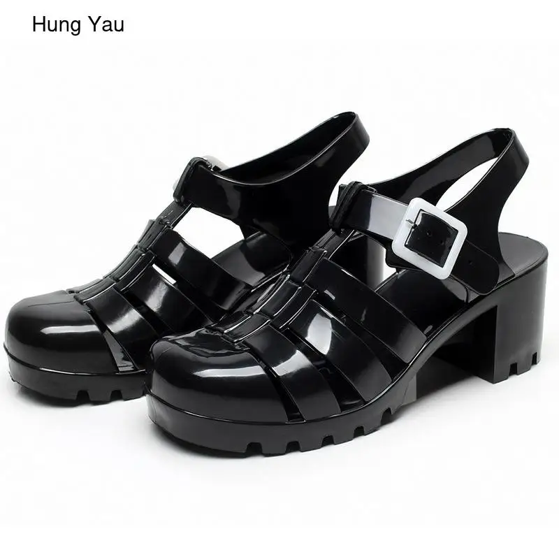

Women Sandals Fashion New Arrival Summer High Heels PU Platform Girl Shoes Breathable Casual Roman Style Women Shoes Size 35-40