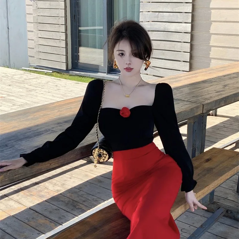 Винтажное элегантное платье с цветами женское французское облегающее вечернее