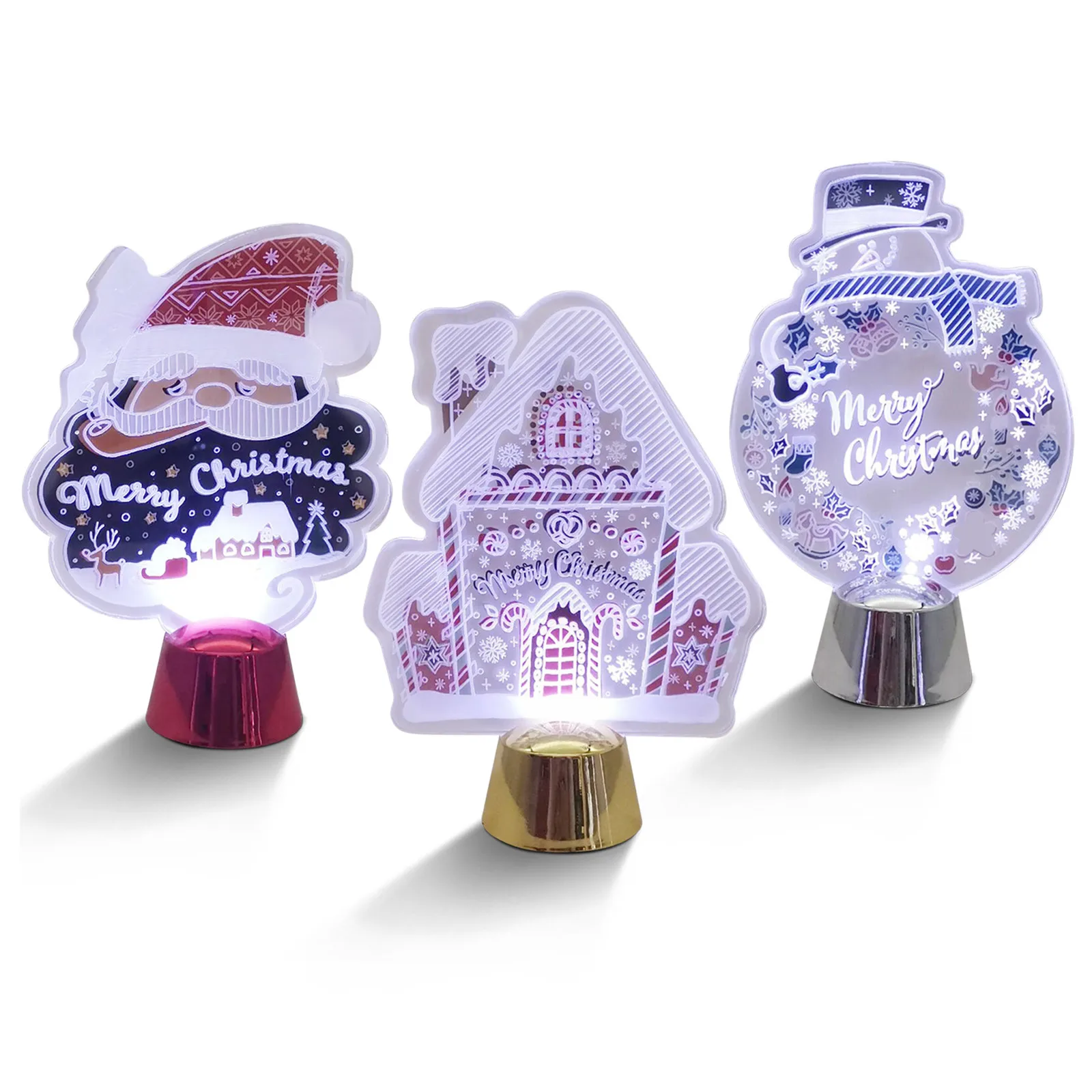 Christmas Decorations For Home Tree Elk 3d Acrylic Night Light Xmas Gift Navidad 2021 New Year Decore #T2P | Дом и сад