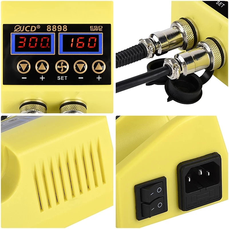 

JCD 750W SMD 2 In 1 Soldering Station Led Digital Welding Rework Station For Cell-phone BGA PCB Repair Tools Solder Iron 8898
