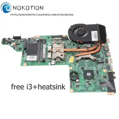 NOKOTION 630280-001 аккумулятор большой емкости DA0LX6MB6H1 для HP DV6-3000 материнская плата, радиатор + i3 подходит для 603939-001 631082-001 595133-001 595135-001 аккумулятор большой емкости