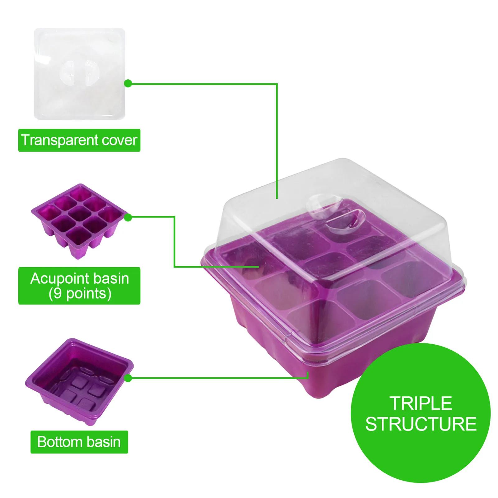 Посадочные цветы с 9 отверстиями искусственное растение куполом и основанием