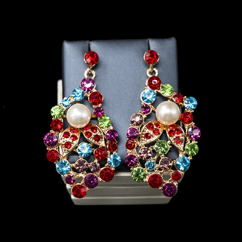 Винтажные Ювелирные наборы для женщин большой ожерелье серьги набор Дубай