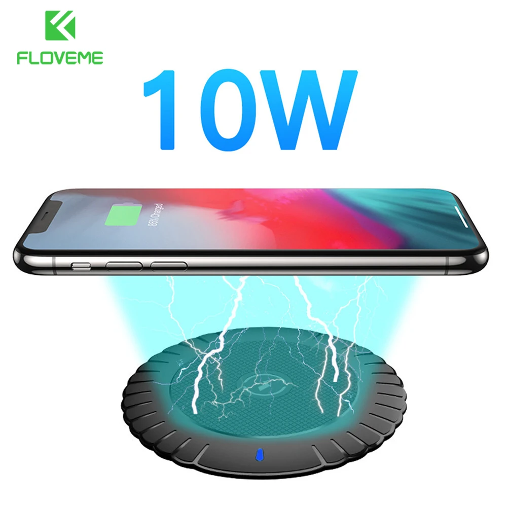 Беспроводное зарядное устройство FLOVEME 10 Вт быстрая зарядка для iPhone 11 Pro MAX 7 Plus Samsung