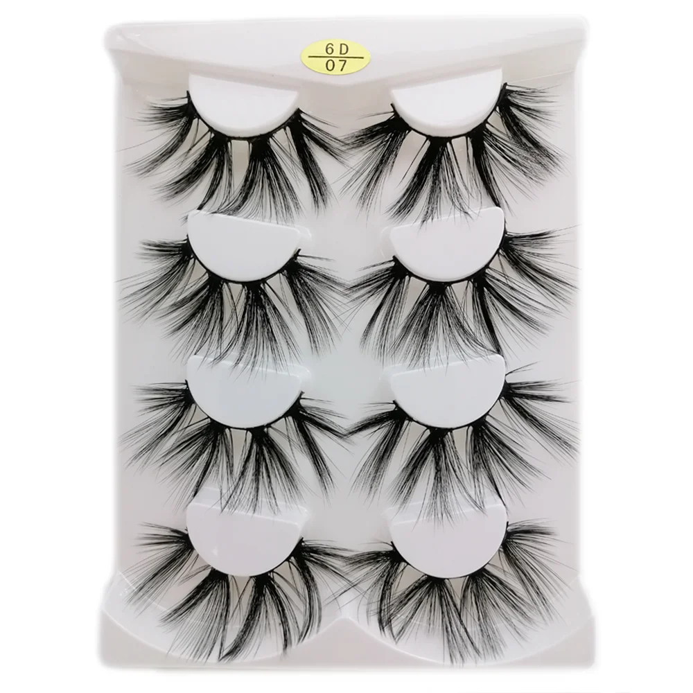 

6D 25mm Faux Mink Fluffy Lashes Long Thick Dramatic Full Strip Soft Natural Handmade Wispy False Eyelash Craft Makeup Set