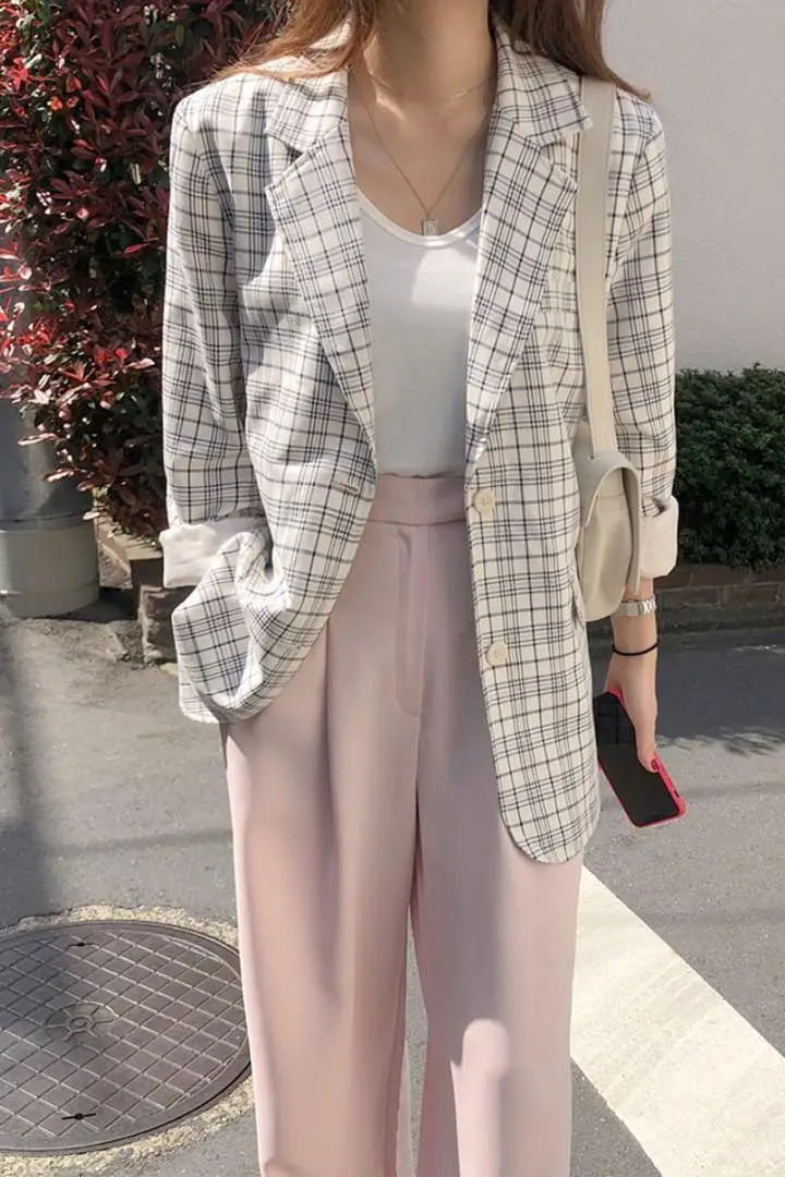 Весенние женские блейзеры тонкие однобортные пальто с длинным рукавом и